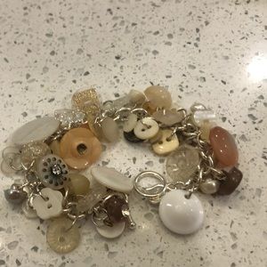 Vintage button charm bracelet